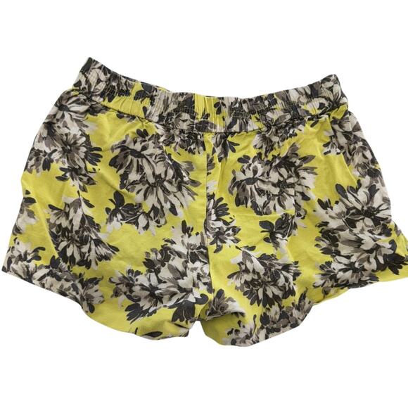 J Crew Shorts Womens Small Yellow Floral Print Linen Cotton Blend Summer Casual - Picture 3 of 7